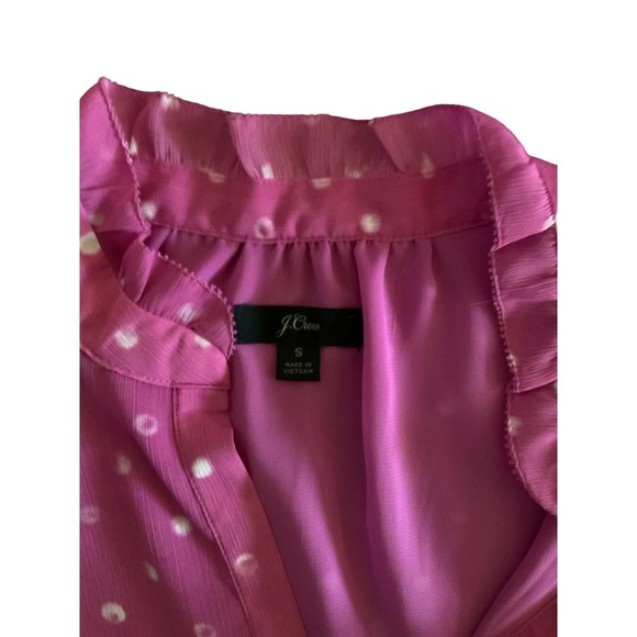 J. Crew Women's Pink/White Short Sleeve Ruffled Top Size Small Pre-Owned - Picture 6 of 6